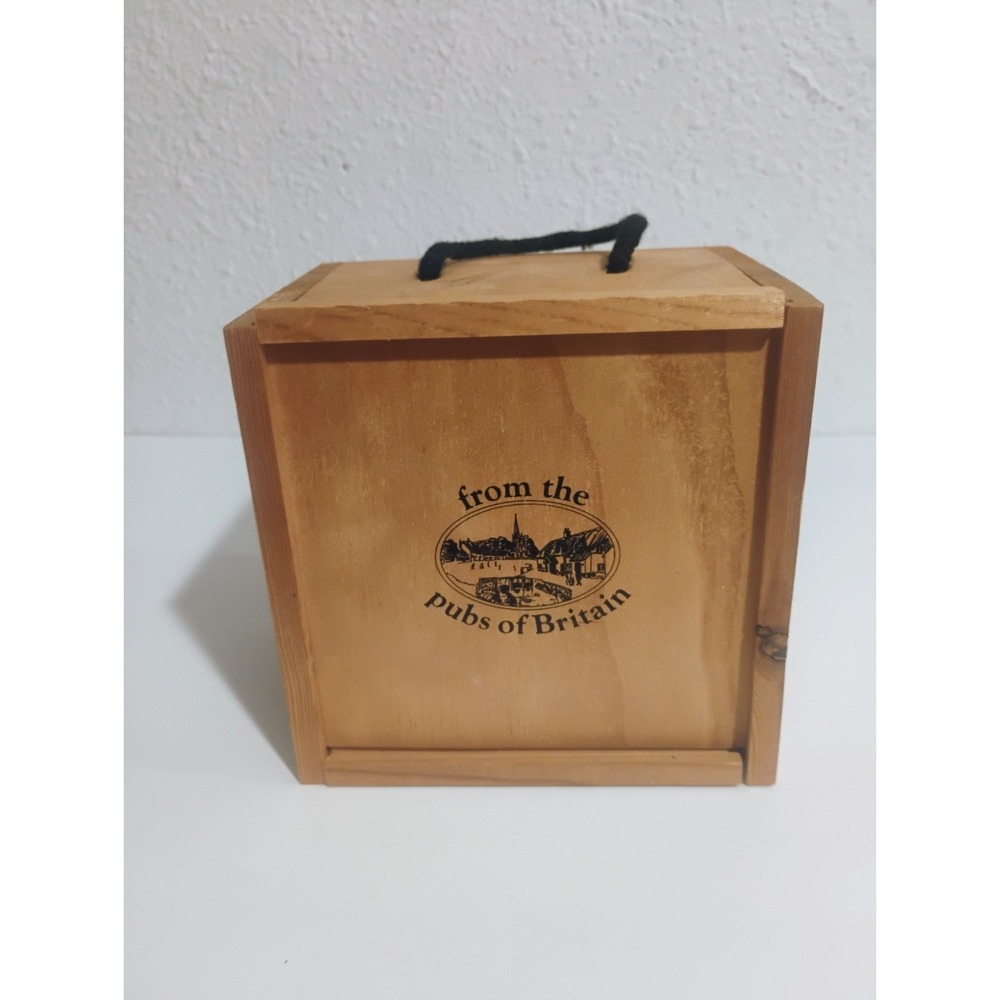 Antique Vintage Retro Beer Mats 97 Coasters British Pubs Wooden Box Tagestogy